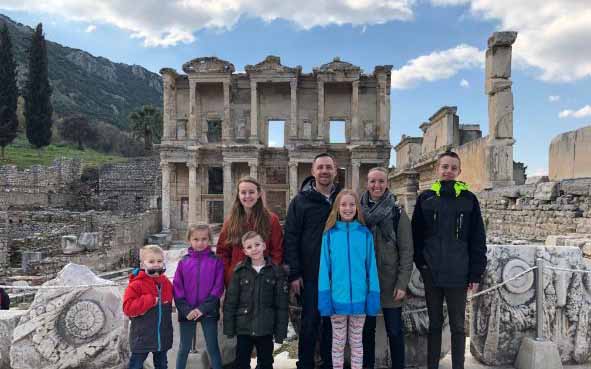 The Hills visiting a historical landmark in Ephesus.