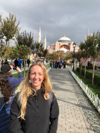 The Hill family visiting the Hagia Sophia.