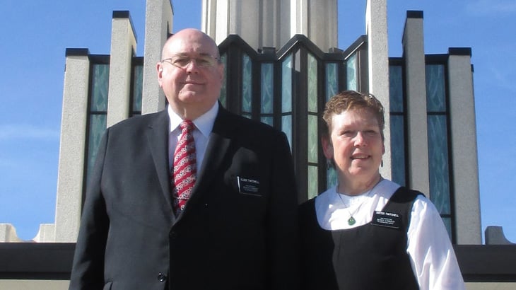 Kevin and Leslie Twitchell as missionaries at the Atlanta, Georgia temple