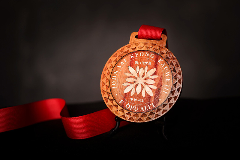 Medallion carved out of wood