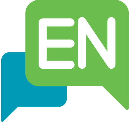 Icon of text bubbles, one with "EN" in it