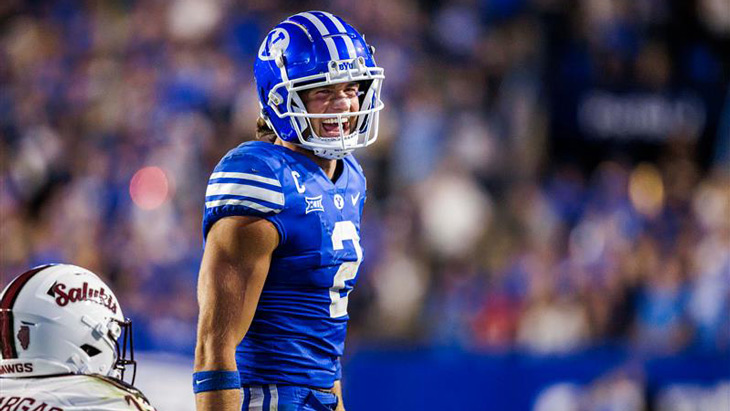 Chase Roberts celebrating a play during a game against Southern Illinois