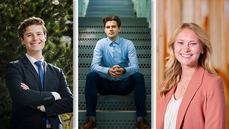 Three BYU students who received distinguished awards