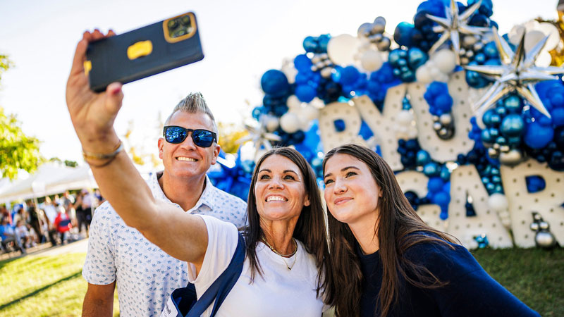 Small family selfie at the BYU PLC Family Reunion