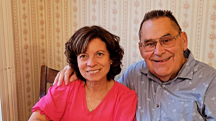 Paul and Alba Barker in their home