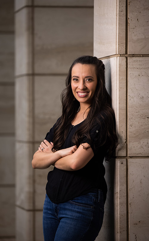 Female student on campus at Brigham Young University.