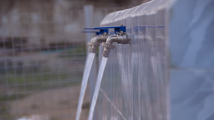 Clean water coming out of new water taps